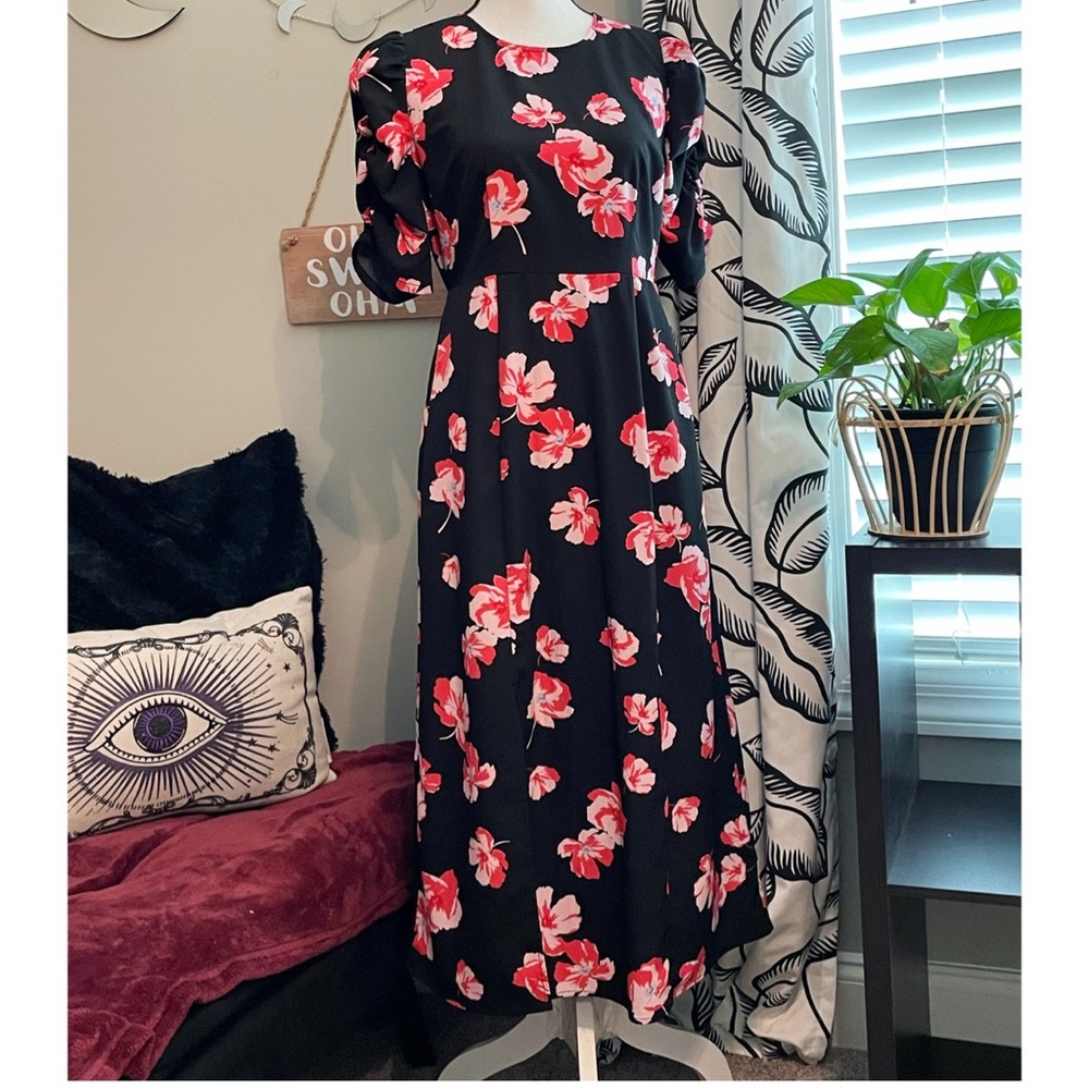 POPSUGAR floral midi dress S